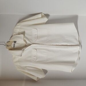 Ladies Cabin Creek Short Sleeve Cream Button Up Blouse